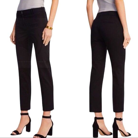 Ann Taylor Ankle Pants Devon Fit Blue Black Geometric Print Women's Size 8 - Picture 1 of 7